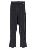 Pantalons cargo en coton bleu de la marque Moncler, avec poches latérales et coupe décontractée.