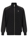 Sweatshirt en coton noir de la marque Philipp Plein, coupe décontractée avec logo brodé sur la poitrine.