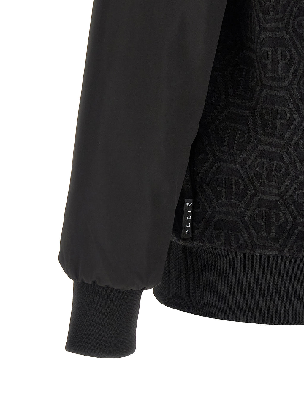 Sweat-shirt noir en coton de la marque Philipp Plein, coupe décontractée avec logo brodé sur la poitrine.