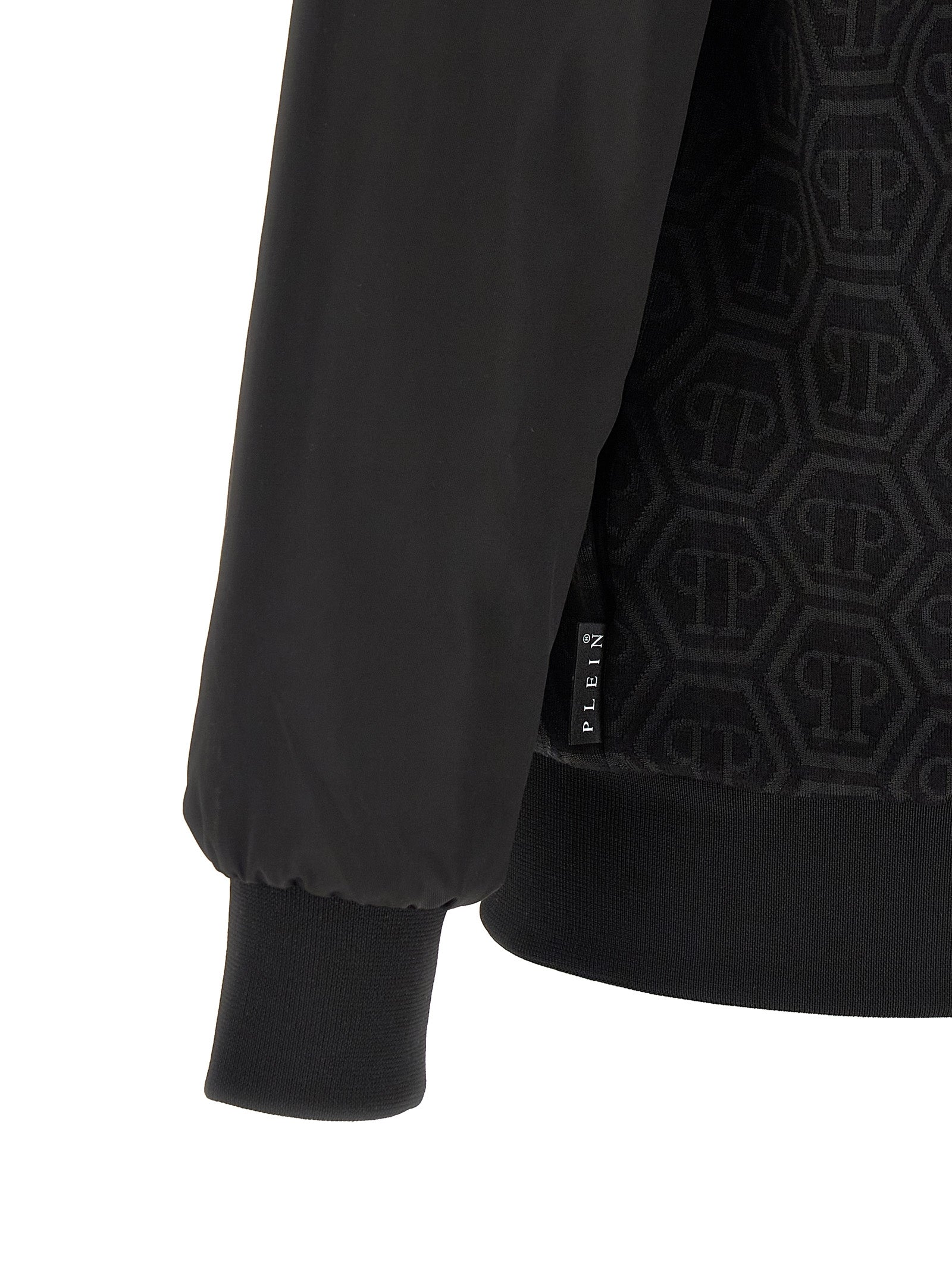 Sweat-shirt noir en coton de la marque Philipp Plein, coupe décontractée avec logo brodé sur la poitrine.