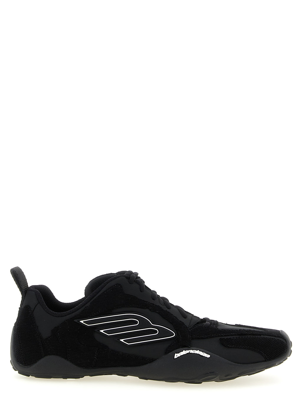 Chaussures de sport Balenciaga en polyester noir, baskets athlétiques modernes avec design élégant et sportwear.
