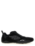 Chaussures de sport Balenciaga en polyester noir, baskets athlétiques modernes avec design élégant et sportwear.