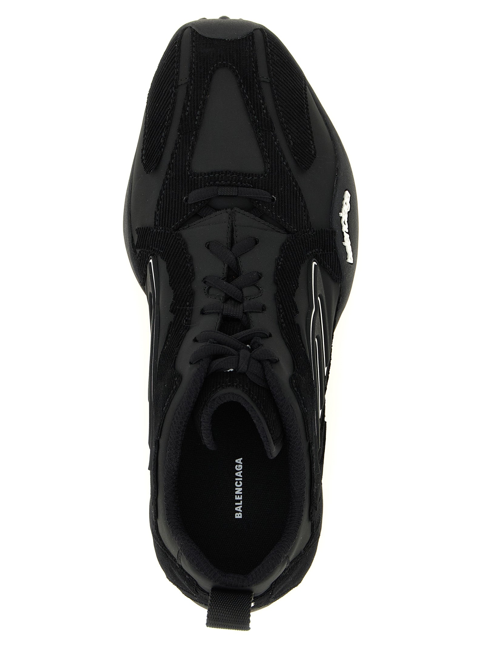 Chaussures de sport noires Balenciaga en polyester, mode athlétique, avec design moderne et semelle robuste.