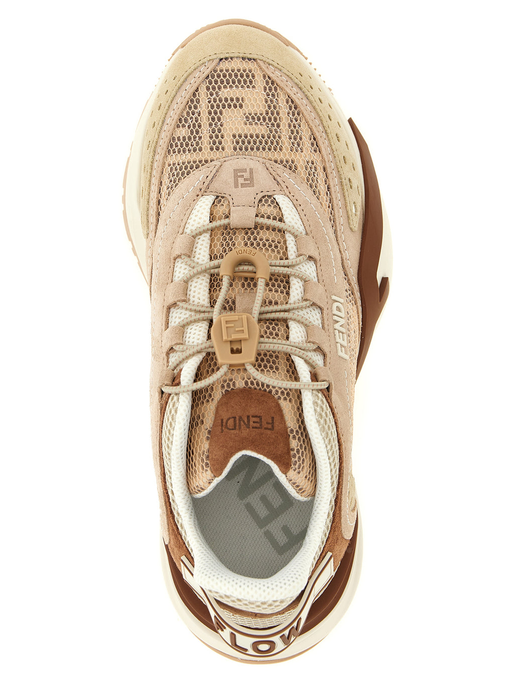 Chaussures de sport Fendi multicolores en polyamide, baskets athlétiques avec design coloré et logo de la marque.