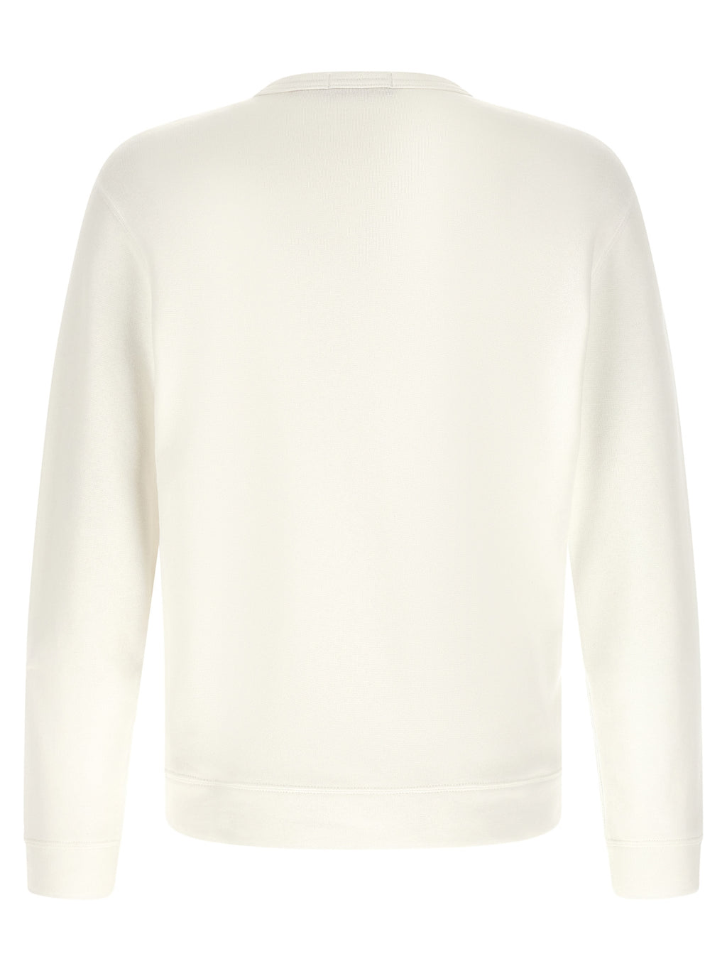 Pull blanc en coton Polo Ralph Lauren, sweat-shirt classique avec logo brodé sur la poitrine, vue de face.