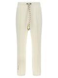 Pantalons de jogging en polyester blanc Moncler Grenoble, pantalons de sport élégants pour homme.