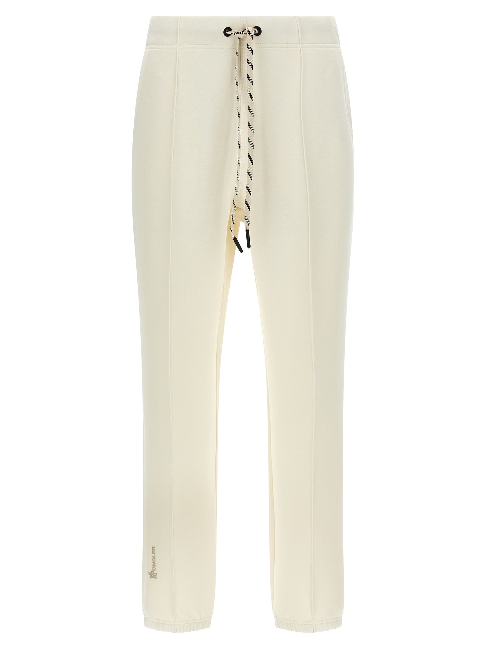 Pantalons de jogging en polyester blanc Moncler Grenoble, pantalons de sport élégants pour homme.