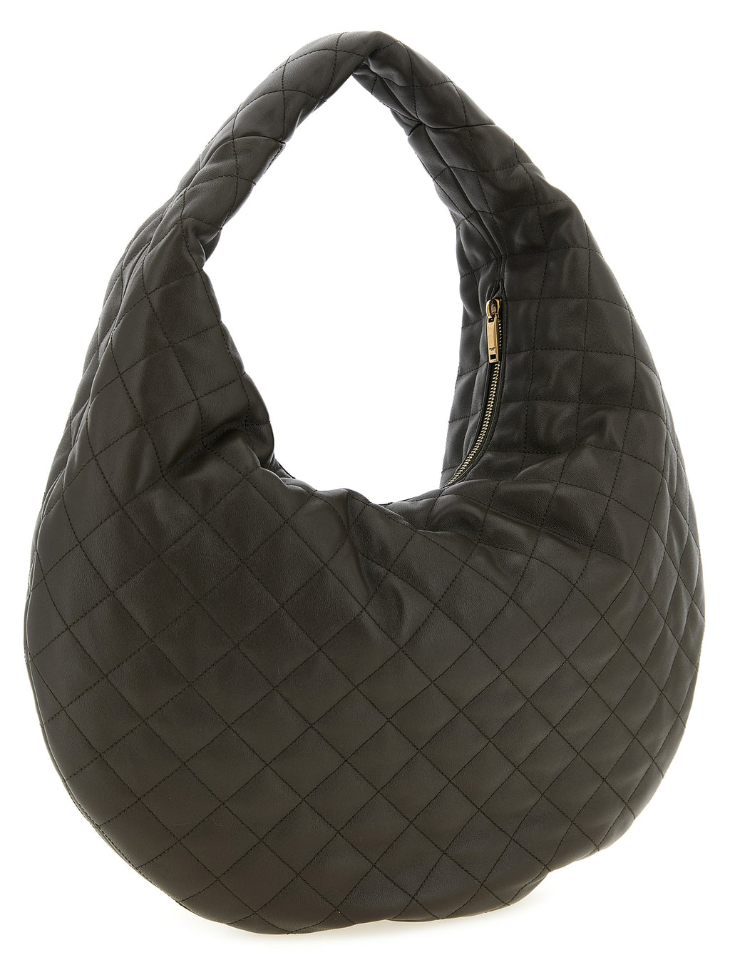 Sac à main en cuir d'agneau marron de Saint Laurent, sac à bandoulière élégant avec détails sophistiqués.
