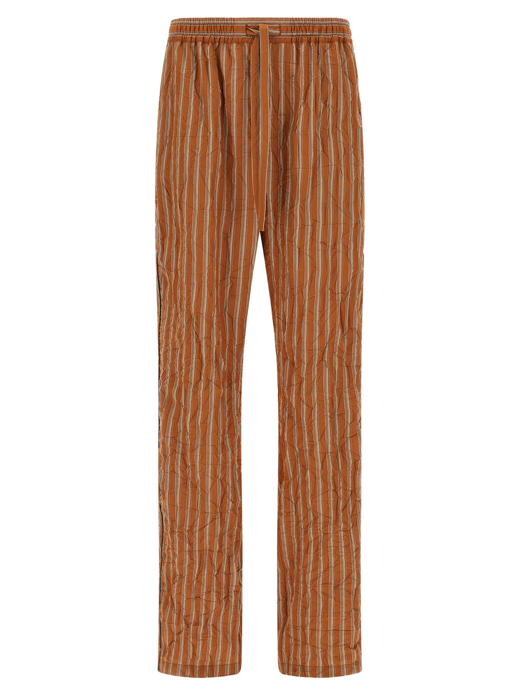Pantalon décontracté en viscose marron de Dolce & Gabbana, coupe élégante et confortable pour un style casual.