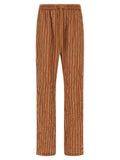 Pantalon décontracté en viscose marron de Dolce & Gabbana, coupe élégante et confortable pour un style casual.