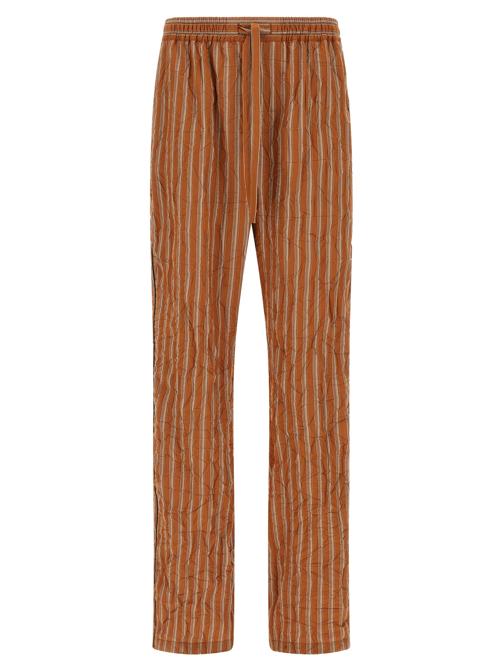 Pantalon décontracté en viscose marron de Dolce & Gabbana, coupe élégante et confortable pour un style casual.