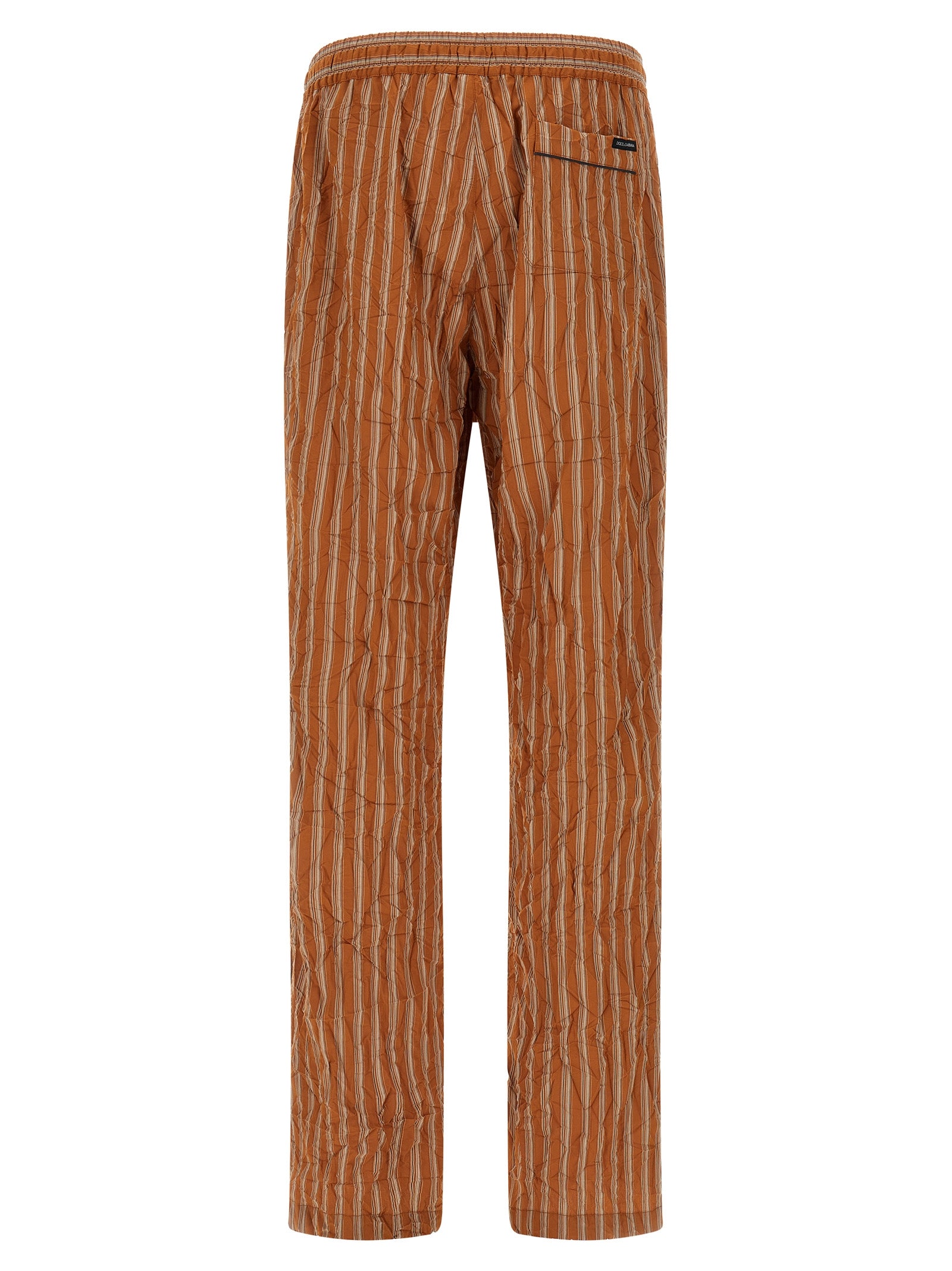 Pantalon décontracté en viscose marron de Dolce & Gabbana, coupe confortable et style élégant pour homme.