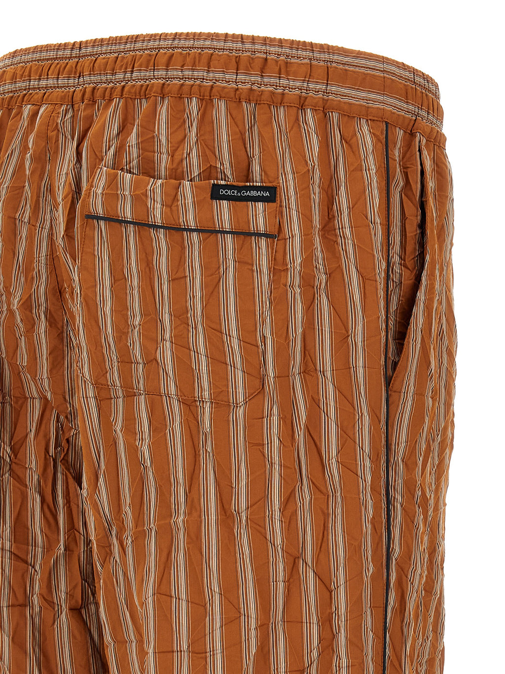 Pantalon décontracté en viscose marron de Dolce & Gabbana, style confortable et élégant pour un look casual.