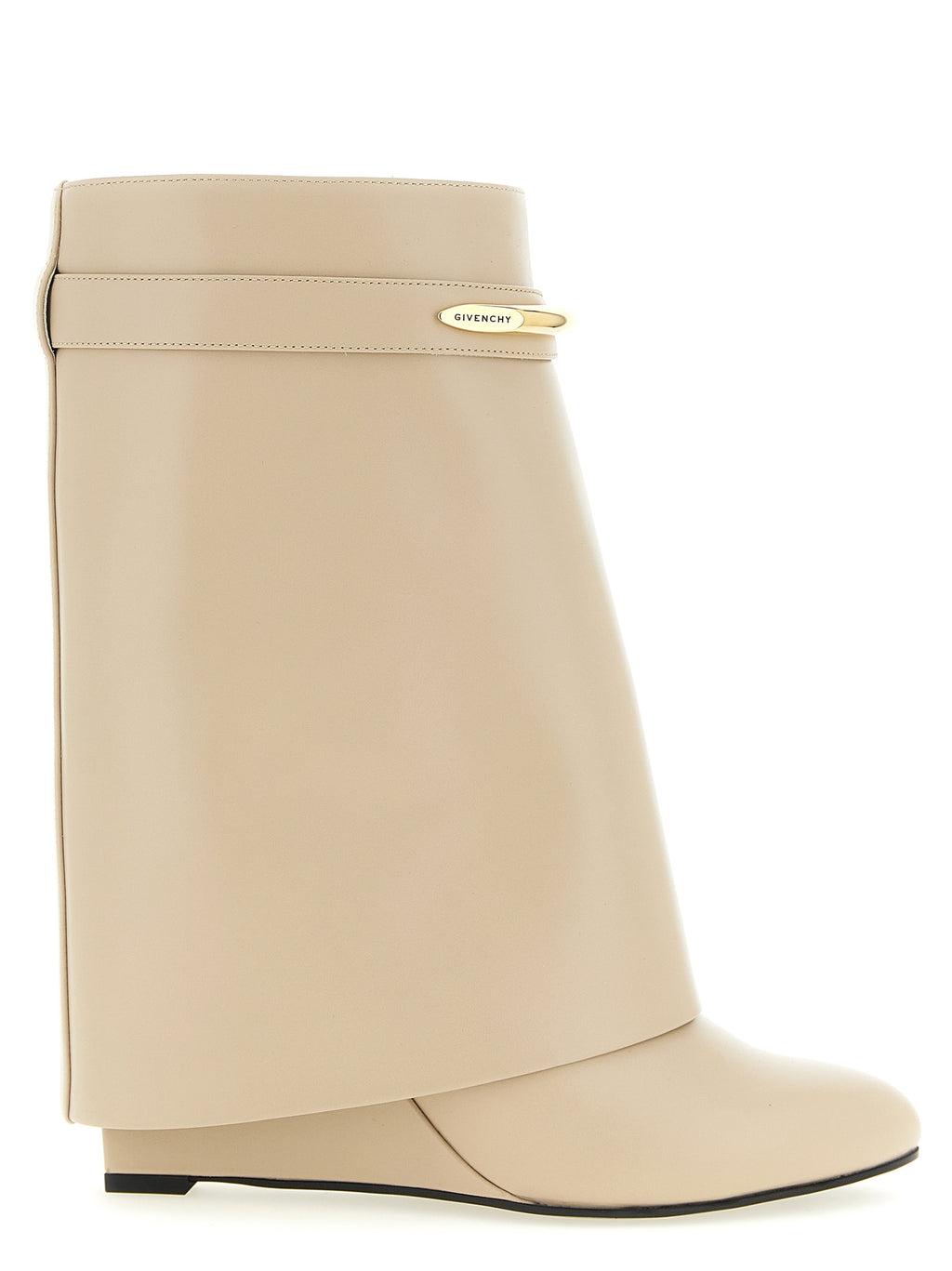 Bottes de cheville en cuir de veau beige de Givenchy, style élégant et sophistiqué, avec semelle en cuir et détails modernes.