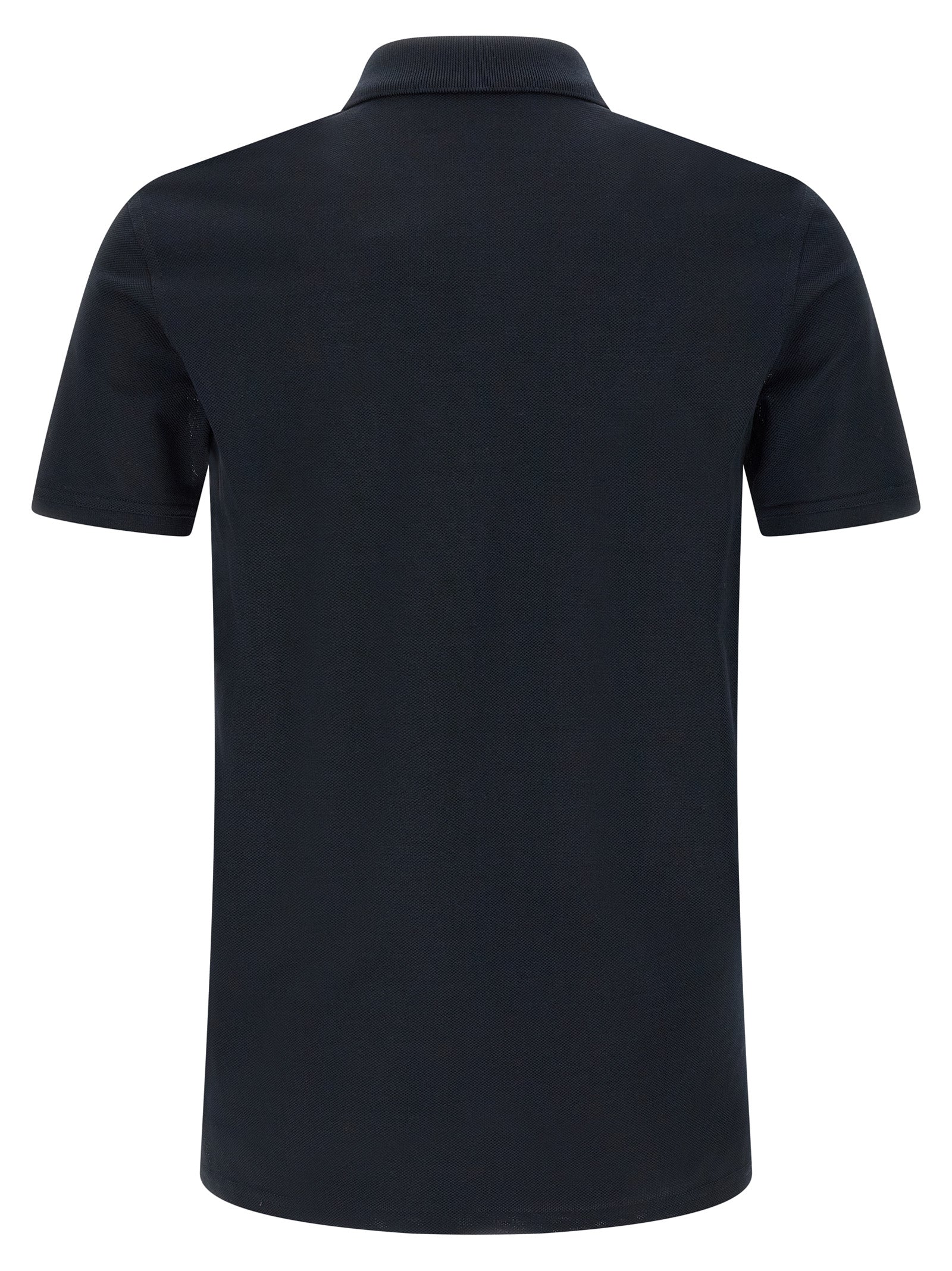 Chemise polo bleue en coton de la marque Givenchy, vue de face avec col et logo discret.