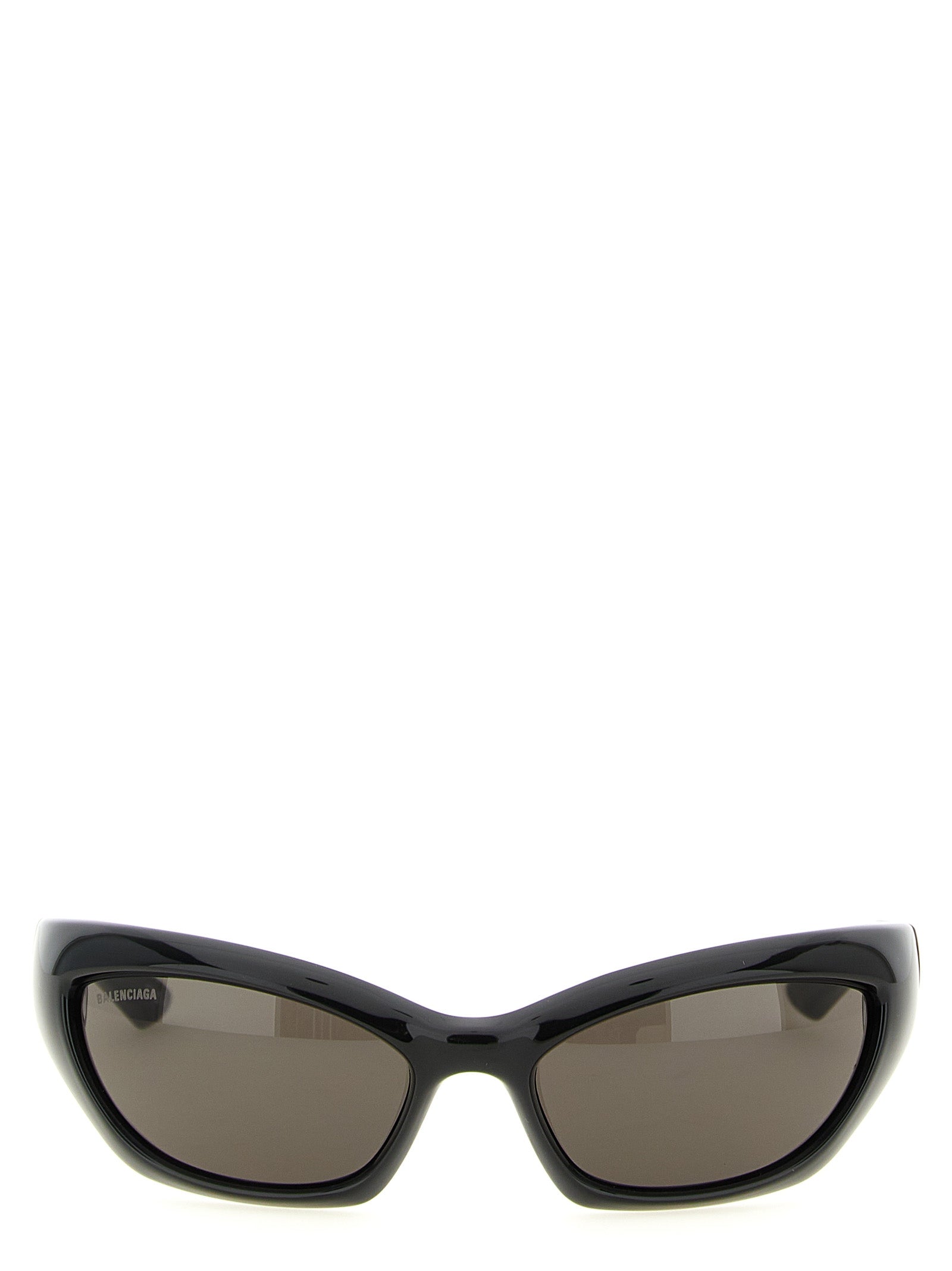 Lunettes de soleil noires Balenciaga en polyamide, avec monture élégante et moderne, visibles sur l'image.