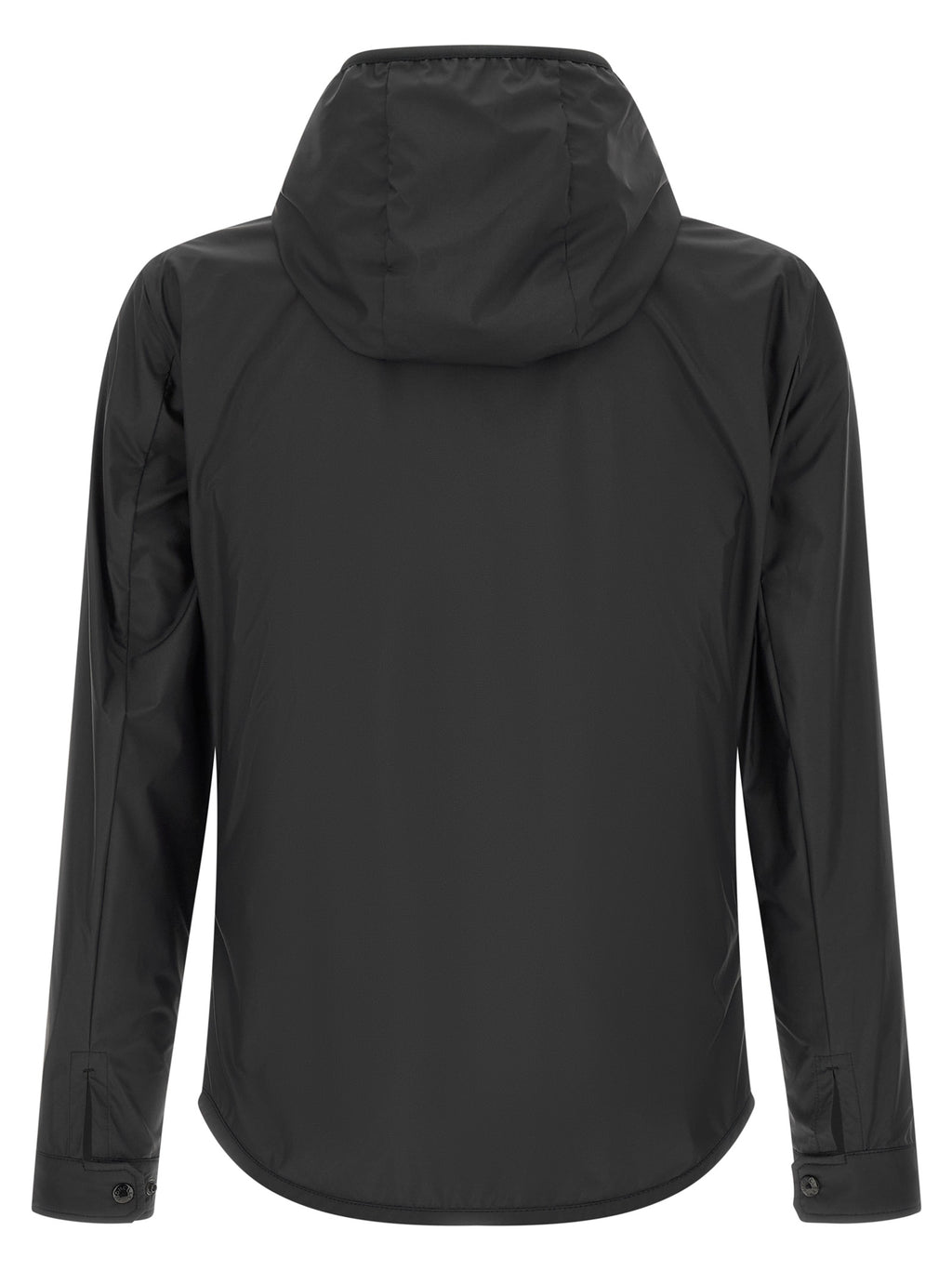 Veste en polyester multicolore Moncler, coupe-vent et légère, avec capuche et fermeture zippée visible sur l'image.