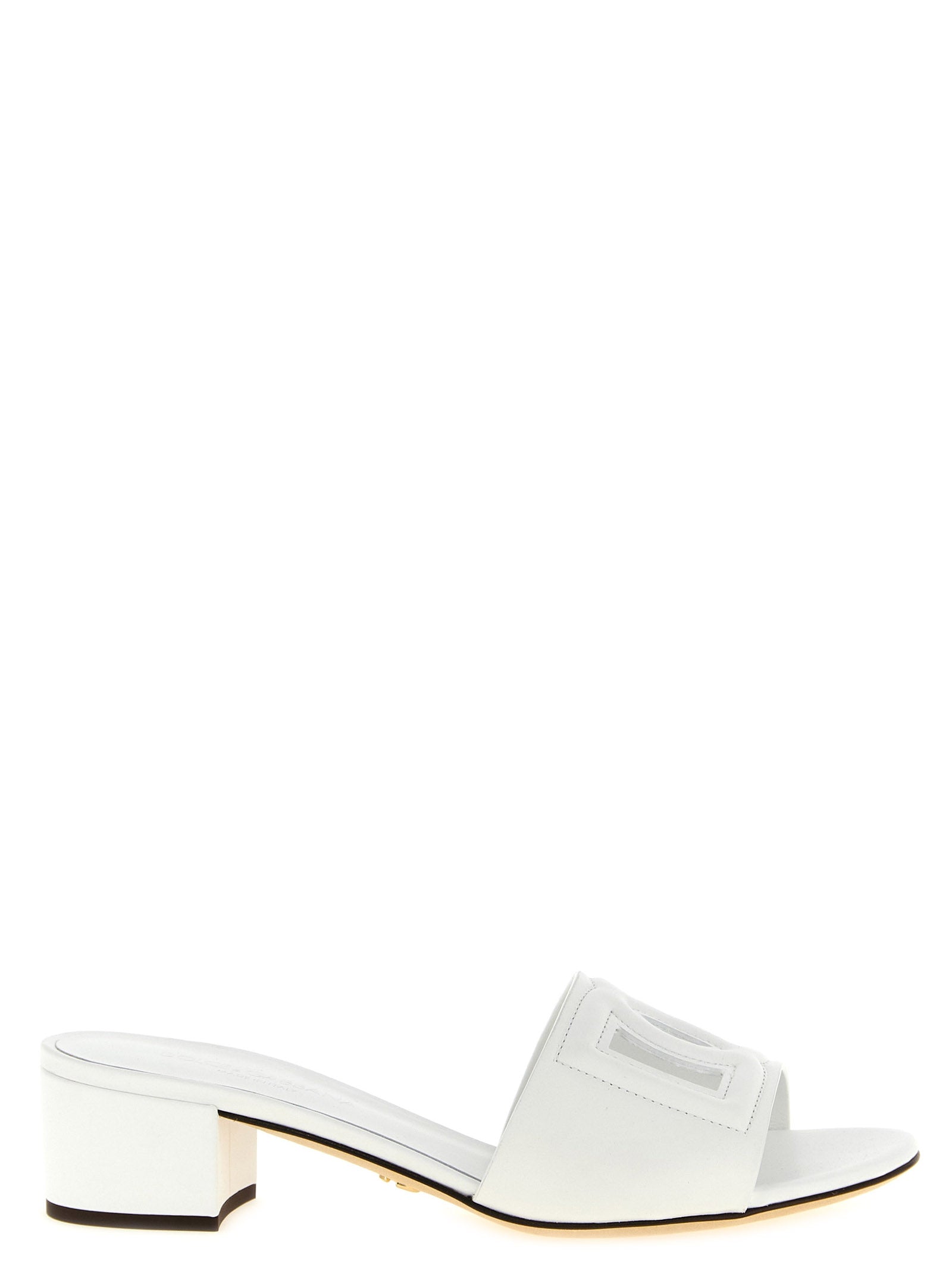Dolce & Gabbana Plateau-Sandalen aus weißem Kalbsleder