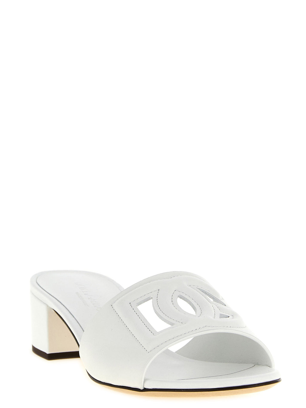 Dolce & Gabbana Plateau-Sandalen aus weißem Kalbsleder
