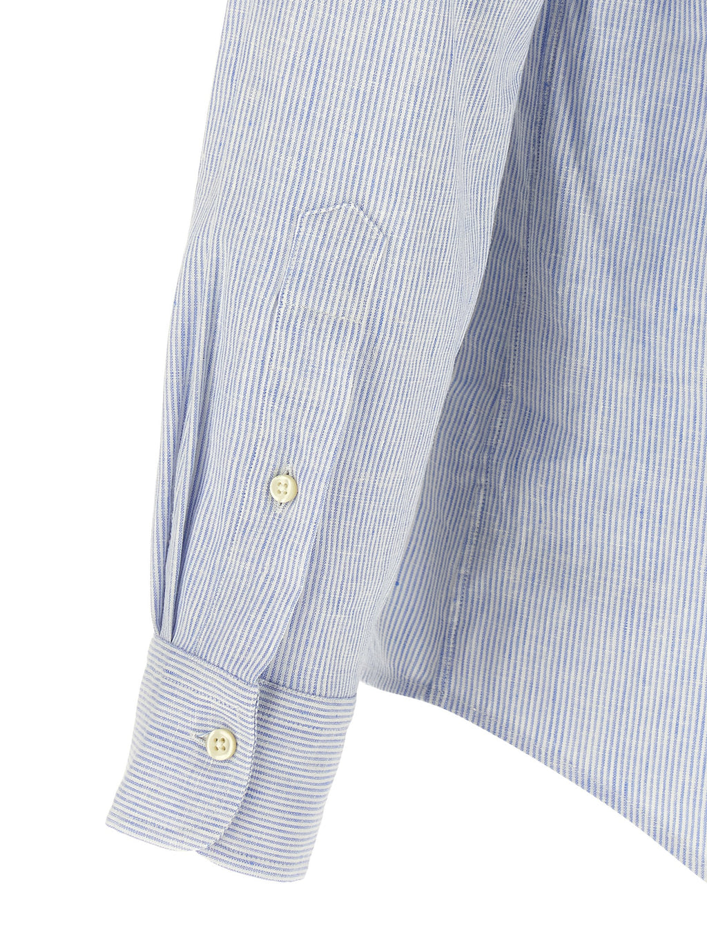 Chemise en lin bleue Polo Ralph Lauren, blouse élégante avec col et manches longues, parfaite pour un look décontracté chic.