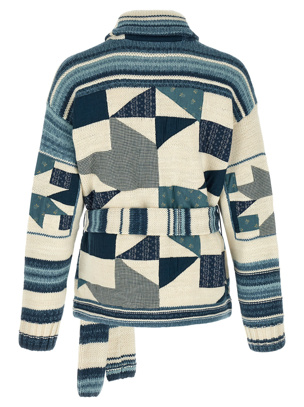 Cardigan en coton bleu Polo Ralph Lauren avec col en V et boutons, porté sur un mannequin.