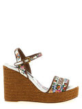 Sandales compensées en polyamide multicolore de Dolce & Gabbana, avec design coloré et détail élégant.