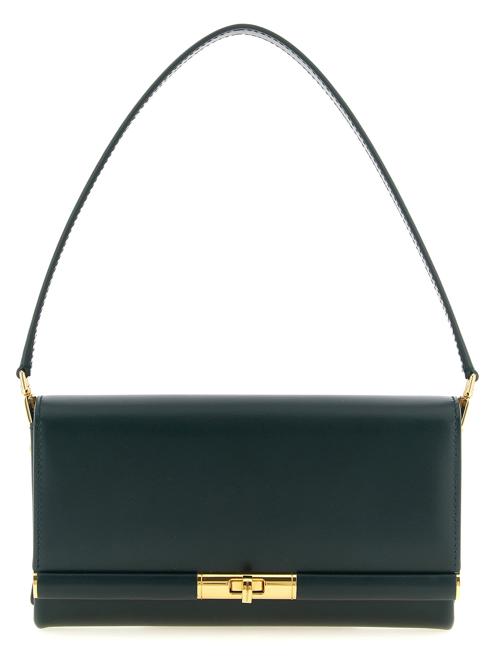 Sac à épaule Dolce & Gabbana en cuir de veau bicolore, avec détails élégants et finitions soignées.