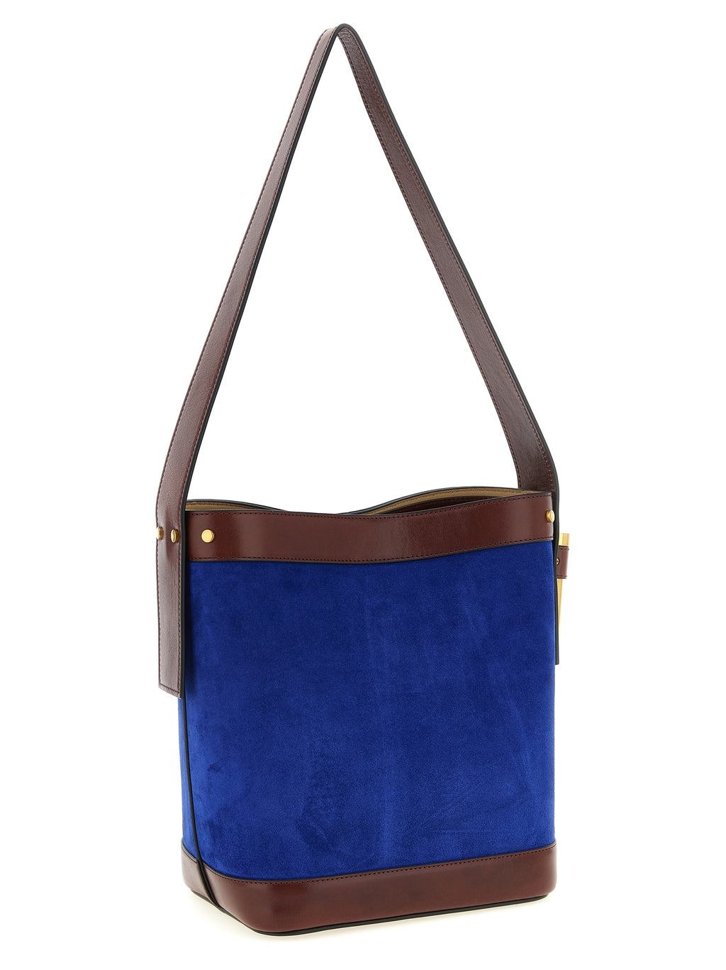 Sac à main en cuir de veau bleu Versace, sacoche d’épaule élégante avec logo emblématique et design sophistiqué.