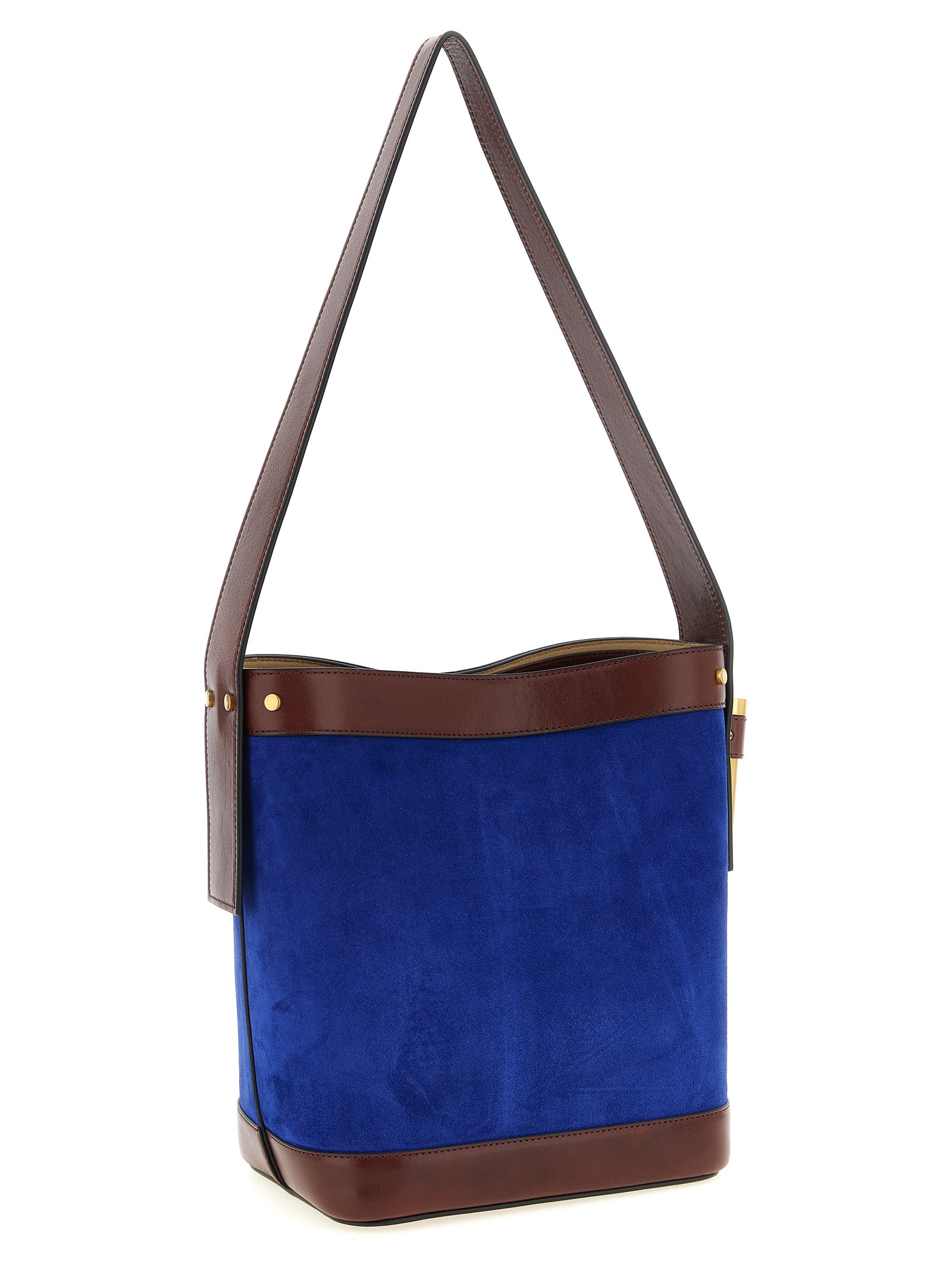 Sac à main en cuir de veau bleu Versace, sacoche d’épaule élégante avec logo emblématique et design sophistiqué.