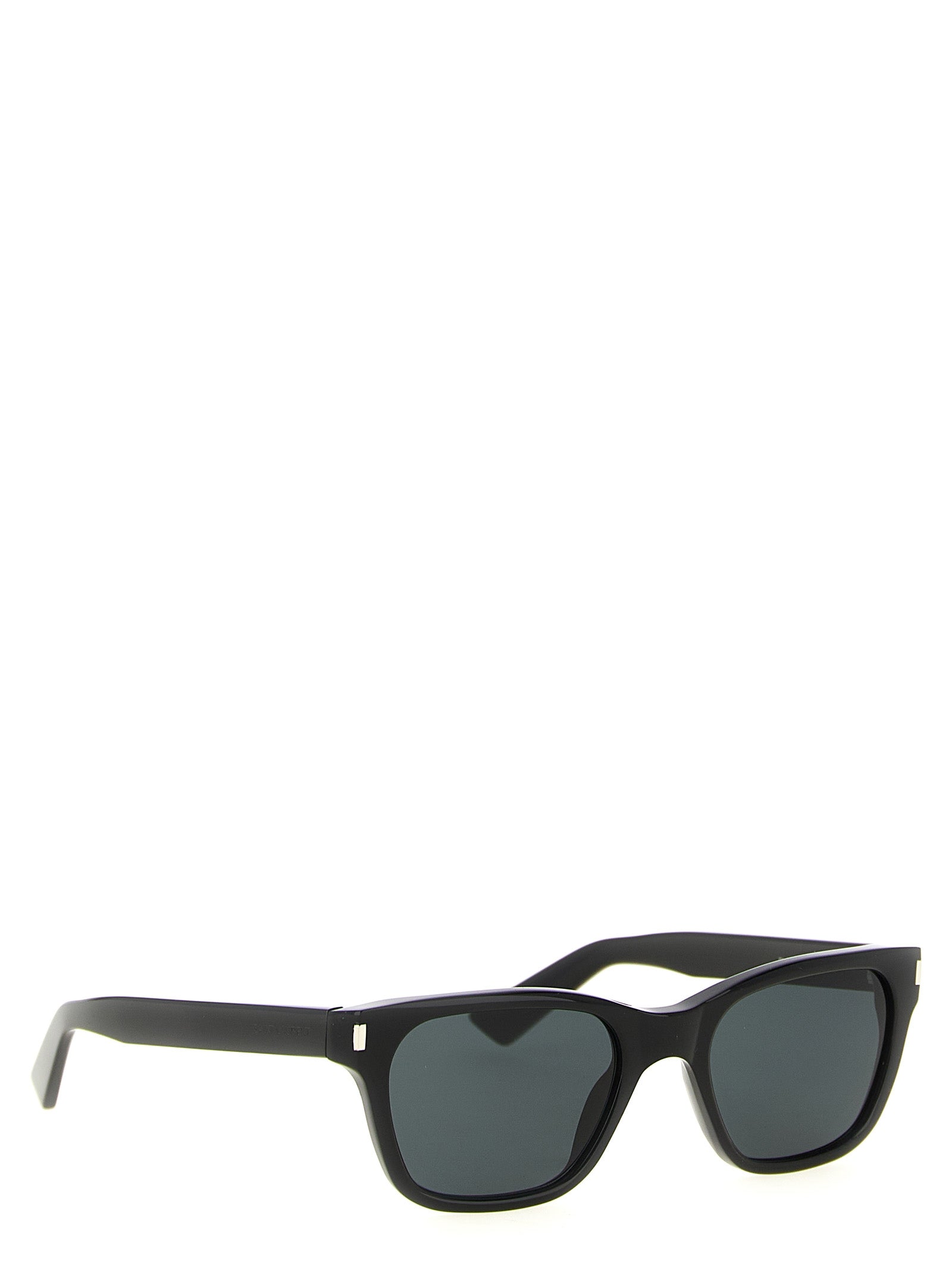 Lunettes de soleil noires Saint Laurent en acétate avec monture élégante et moderne, vues de face.