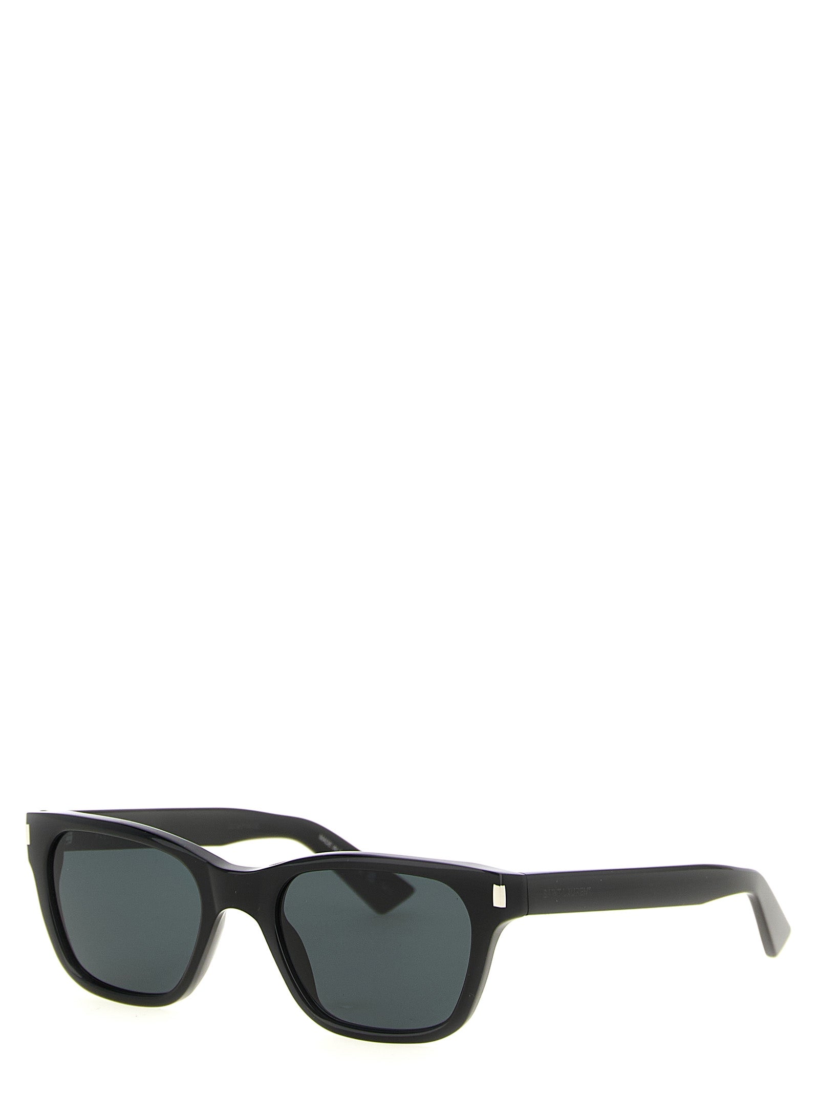 Lunettes de soleil Saint Laurent en acétate noir avec monture élégante et moderne, vue de face.