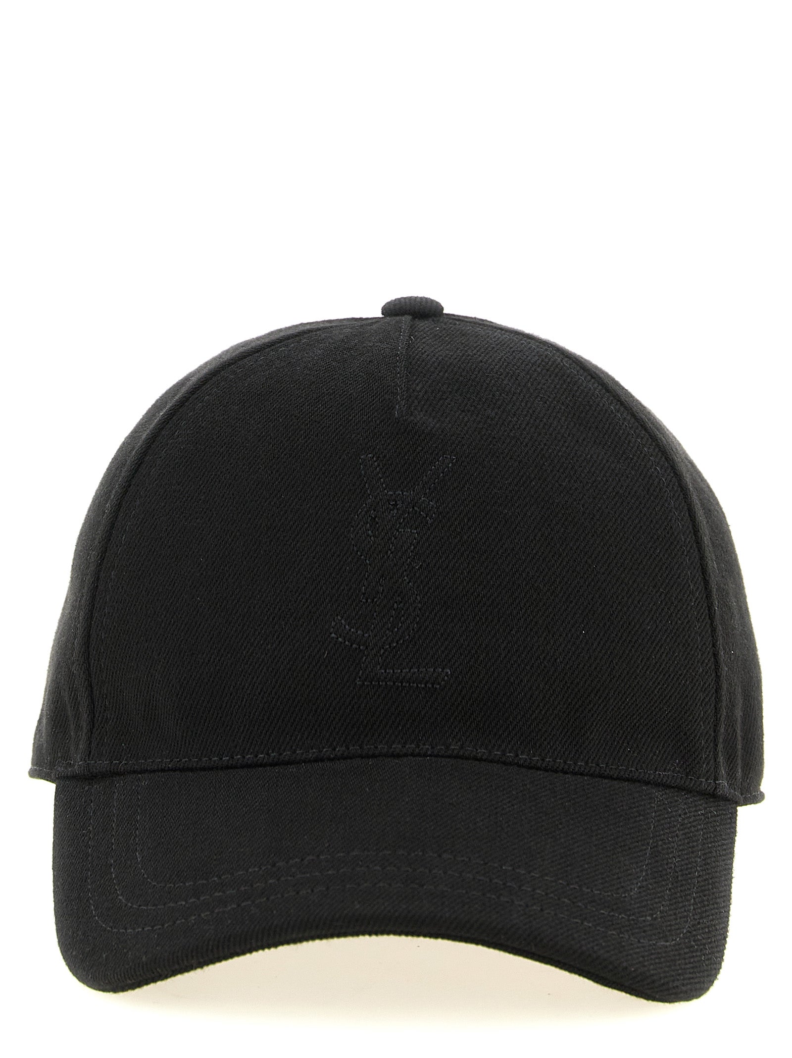 Saint Laurent Black Cotton Cap (Baseball Hat)