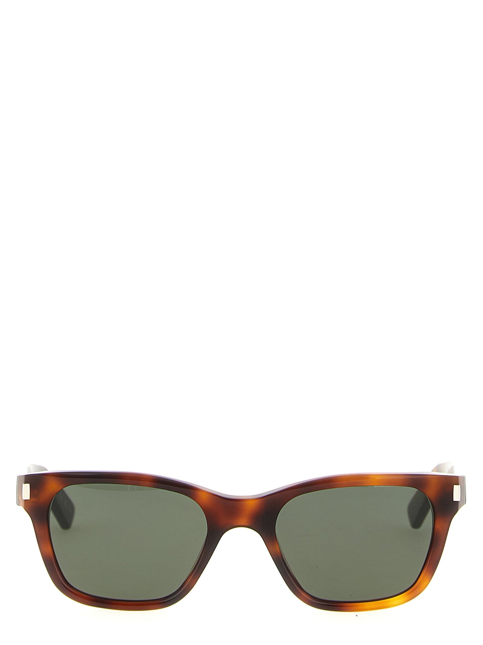 Lunettes de soleil en acétate marron de la marque Saint Laurent, style élégant et moderne.