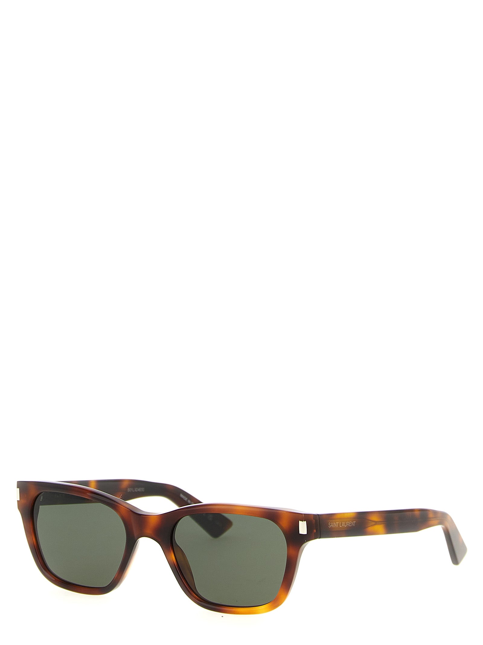 Lunettes de soleil marron en acétate de la marque Saint Laurent, avec monture élégante et design sophistiqué.