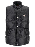 Veste sans manches en polyester bleu Moncler, légère et élégante, avec fermeture éclair et col montant.