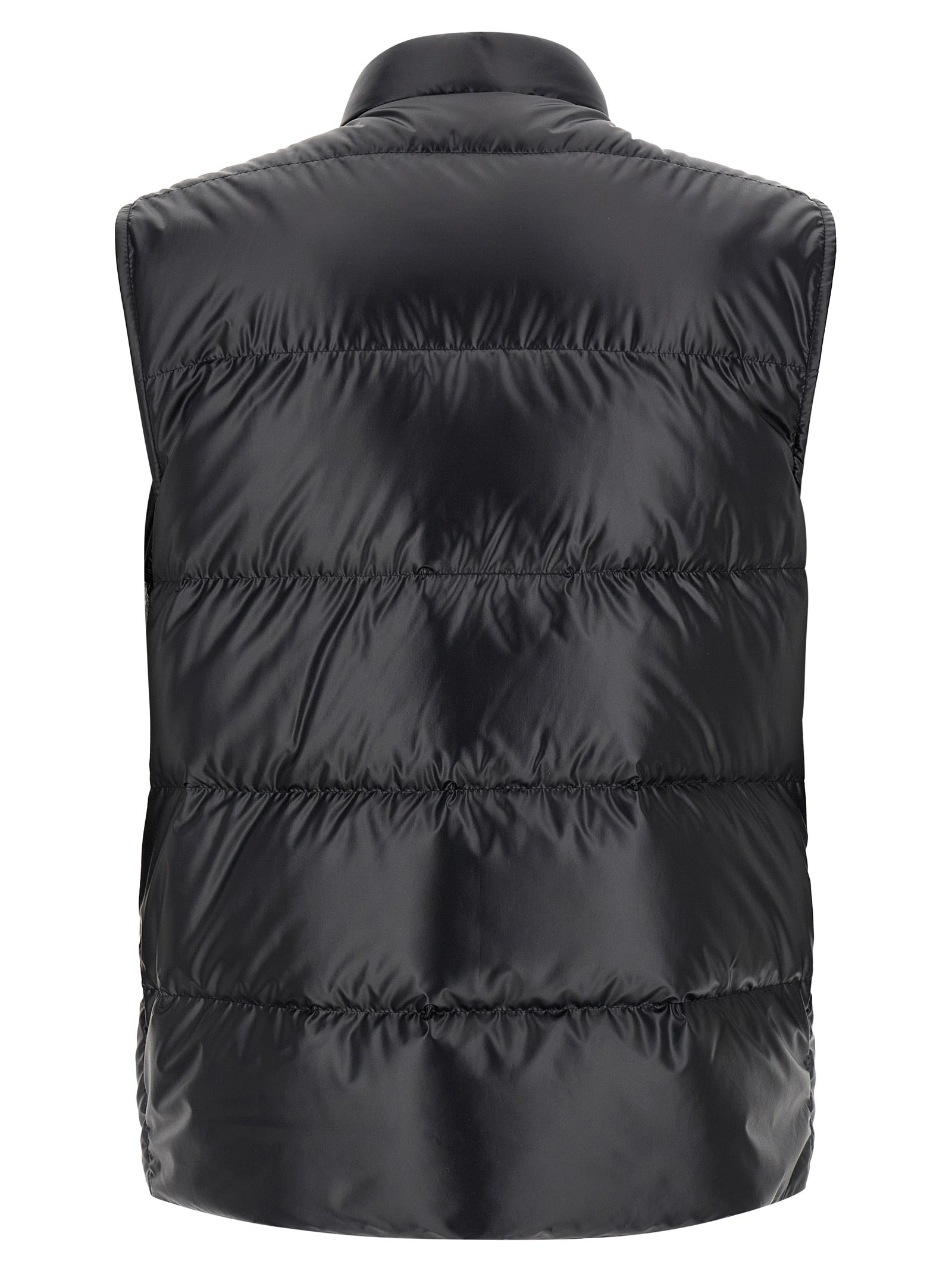 Veste sans manches en polyester bleu Moncler, élégante et légère, adaptée pour un style décontracté et moderne.