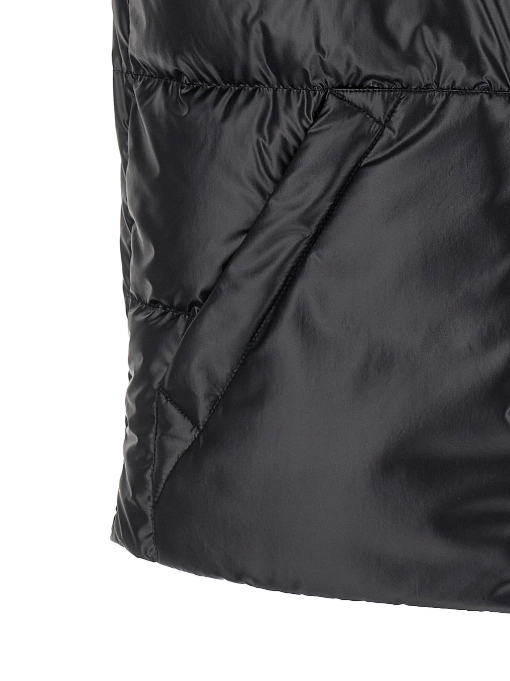 Veste sans manches en polyester bleu Moncler, légère et élégante, adaptée pour un style chic et décontracté.