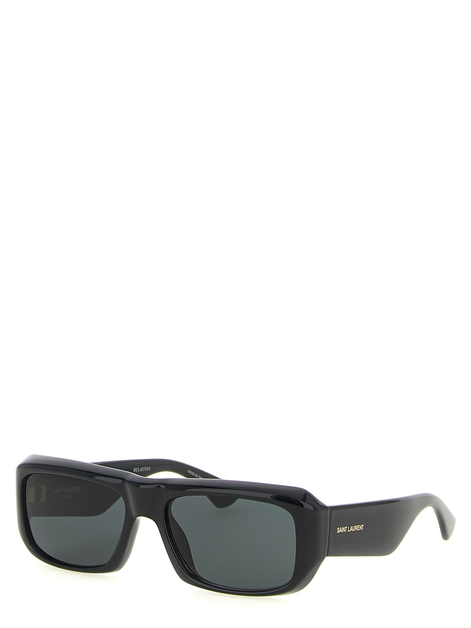 Lunettes de soleil noires en acétate Saint Laurent avec monture élégante et design sophistiqué.