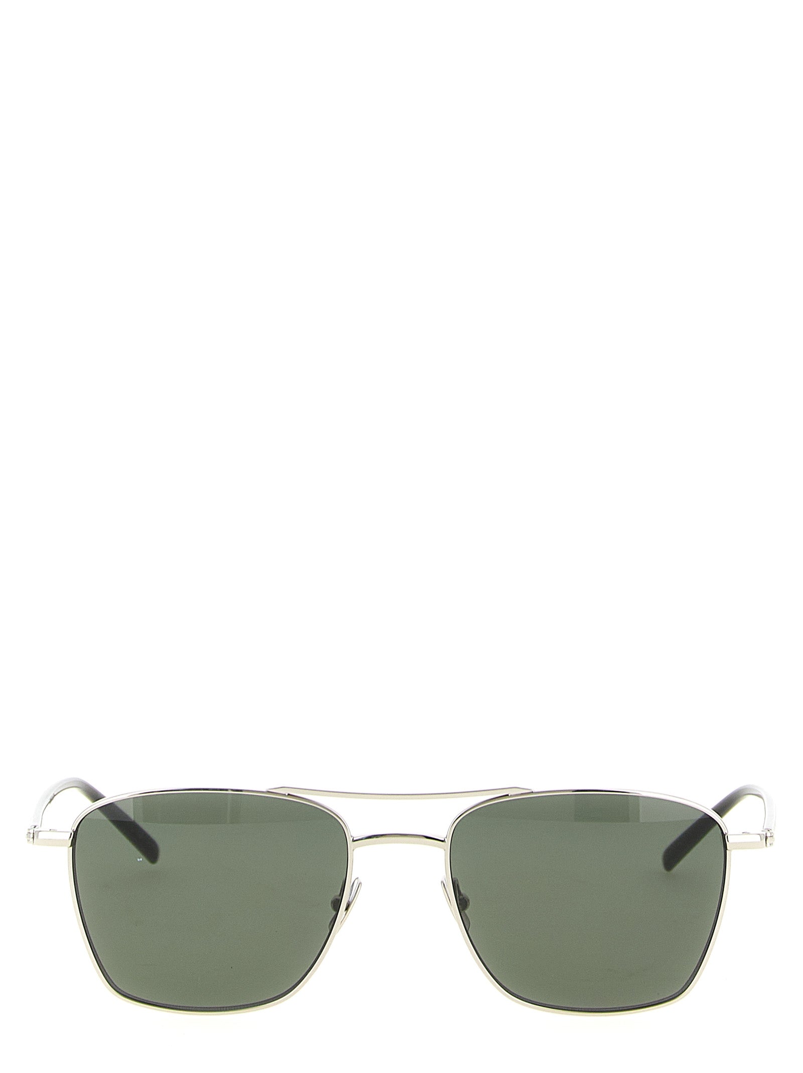Lunettes de soleil en acétate argenté Saint Laurent avec monture élégante et design moderne.