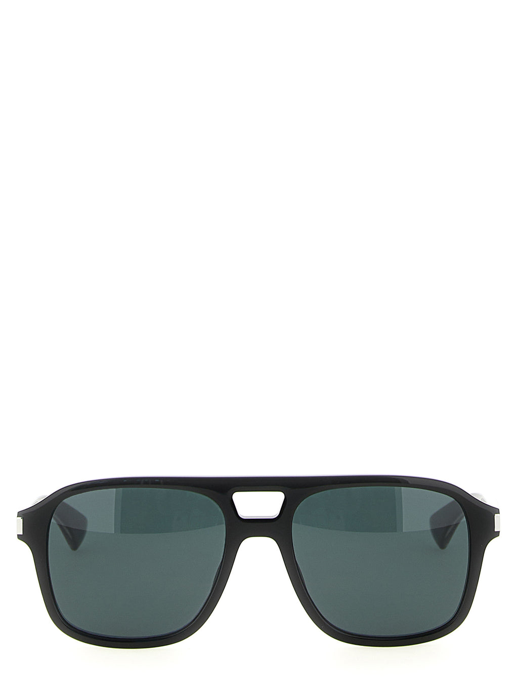 Lunettes de soleil Saint Laurent en acétate noir avec monture élégante et design moderne.