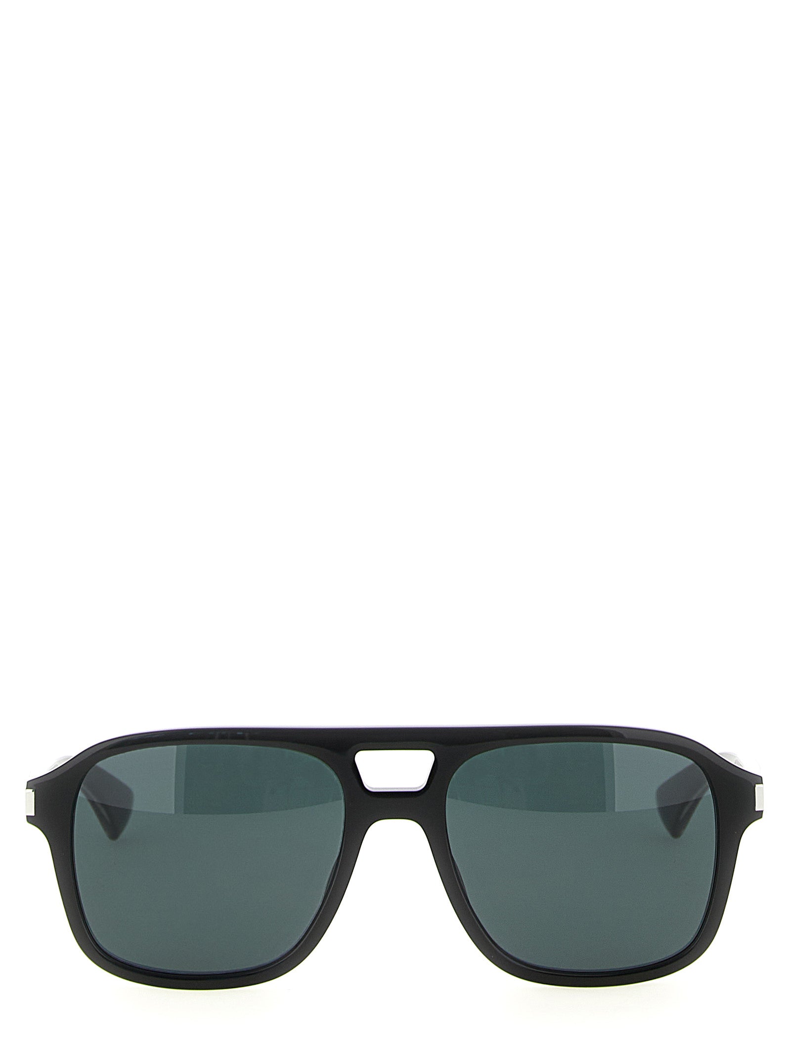 Lunettes de soleil Saint Laurent en acétate noir avec monture élégante et design moderne.