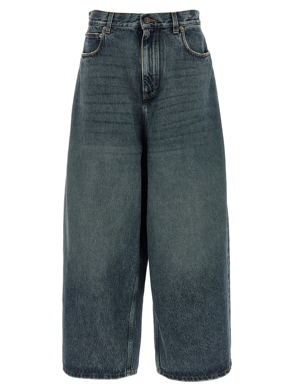 Jeans en coton bleu de coupe décontractée Balenciaga, pantalons élégants et confortables pour un style moderne.