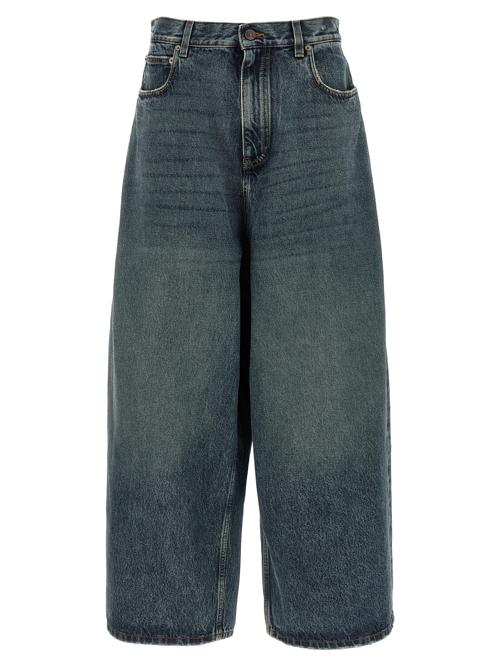 Jeans en coton bleu de coupe décontractée Balenciaga, pantalons élégants et confortables pour un style moderne.