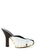 Chaussures à talons hauts Versace Bicolor en cuir de veau, élégantes et sophistiquées, avec finition bicolore.