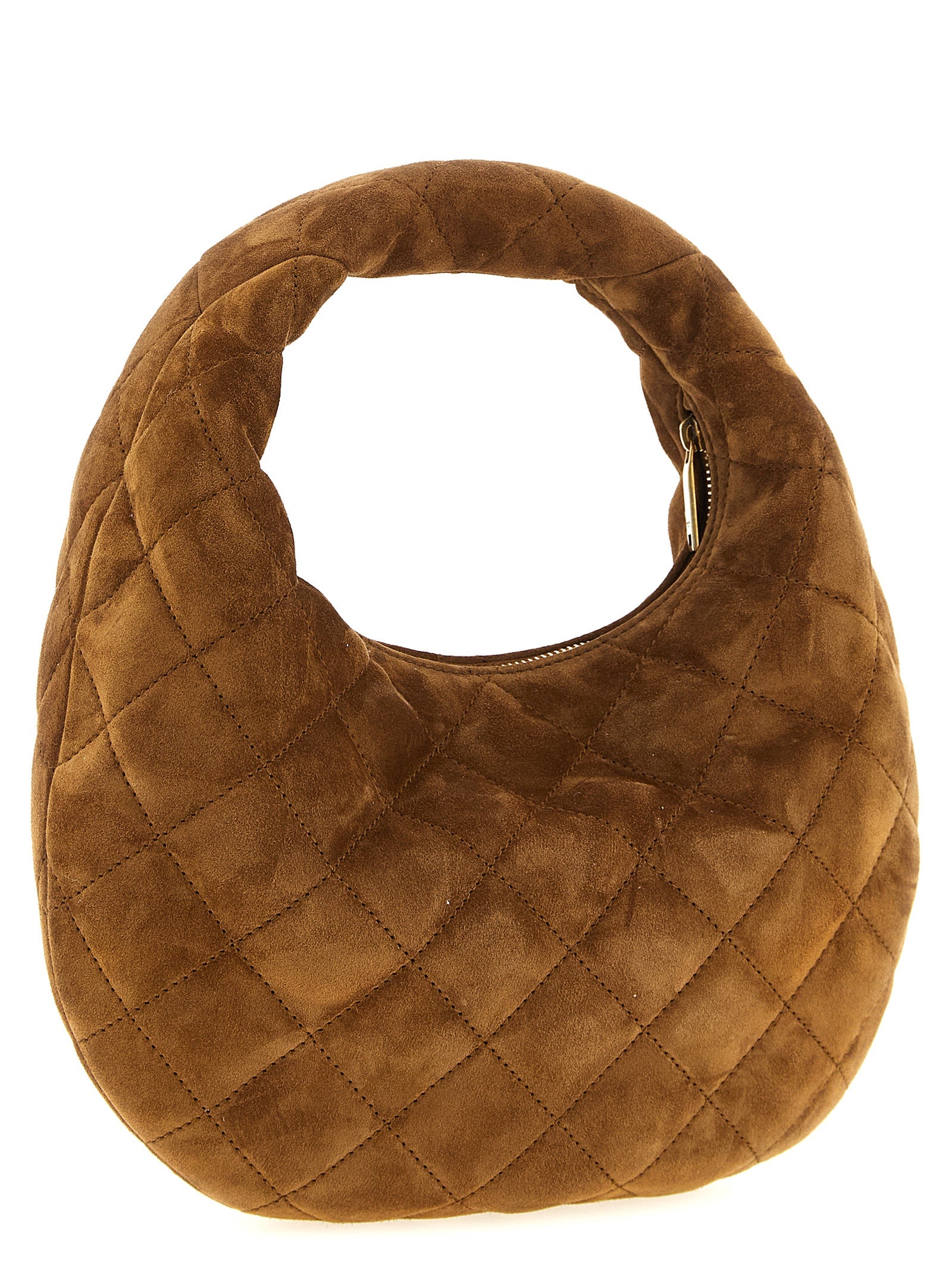 Sac à main en cuir de veau marron de Saint Laurent, élégant et sophistiqué, avec détails raffinés et finition de haute qualité.