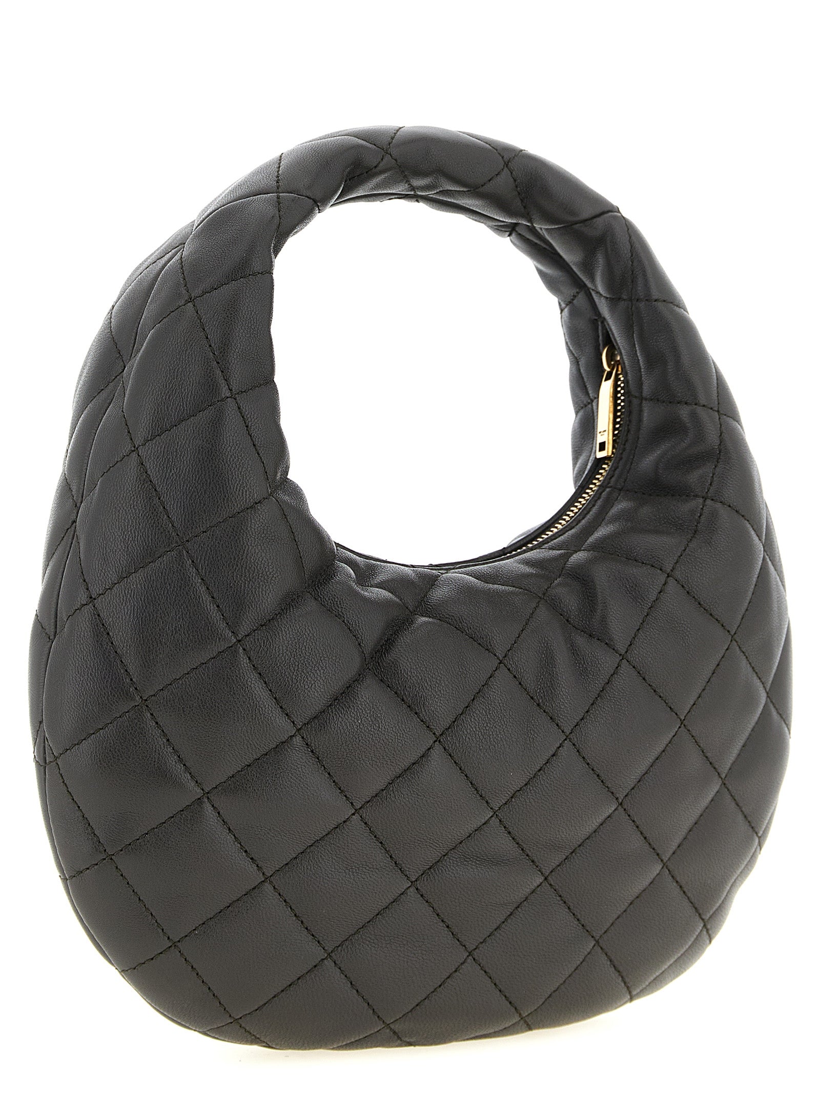 Sac à main en cuir d'agneau marron de Saint Laurent, élégant et sophistiqué, avec détails de finition raffinés.