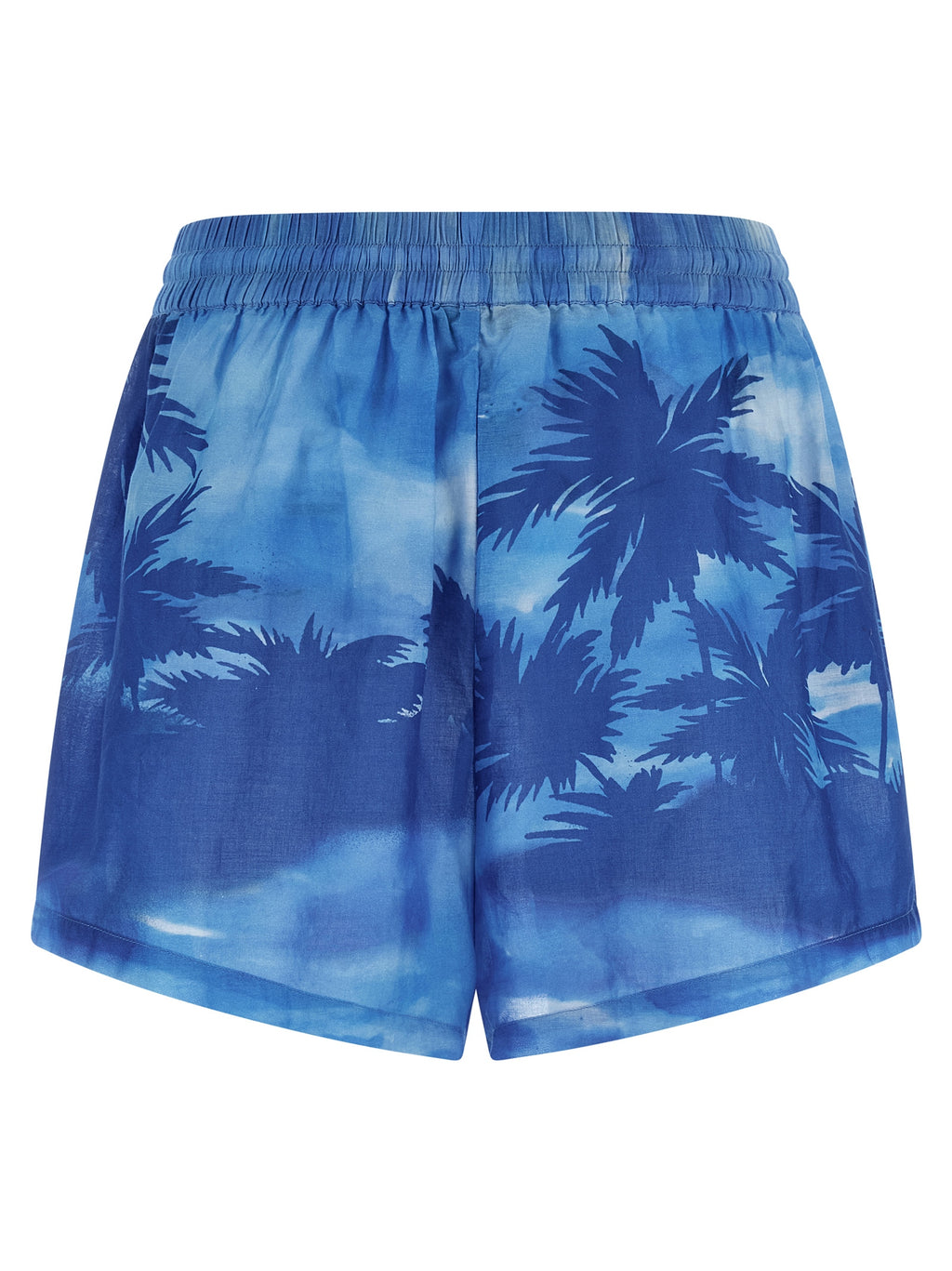 Shorts en coton bleu Polo Ralph Lauren avec ceinture et poche avant visibles.