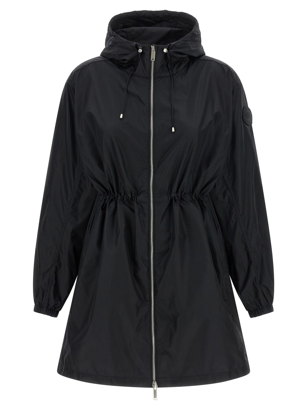 Doudoune Canada Goose noire en polyamide, longueur mi-saison, avec capuche et fermeture éclair, pour homme ou femme.