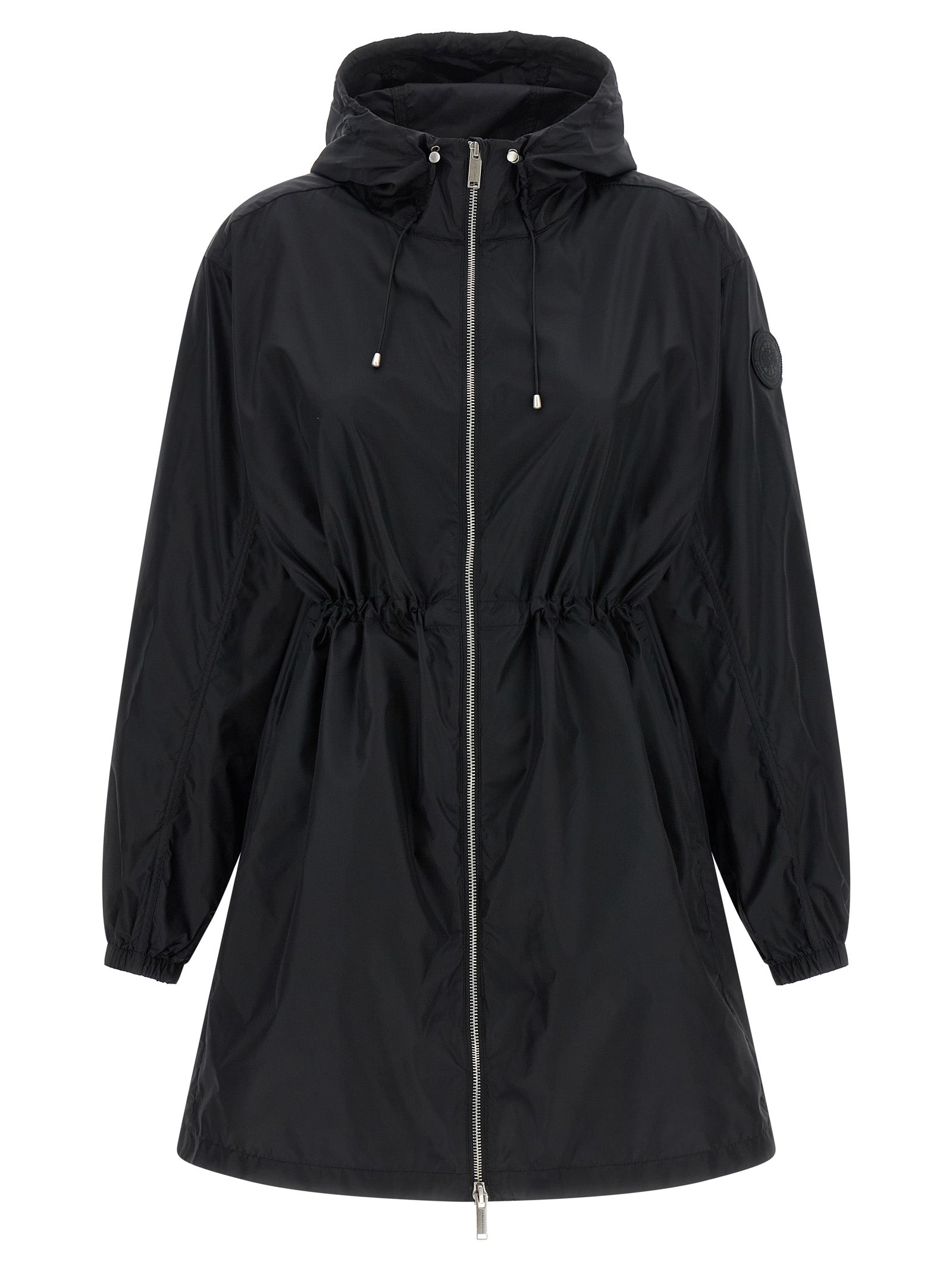 Doudoune Canada Goose noire en polyamide, longueur mi-saison, avec capuche et fermeture éclair, pour homme ou femme.