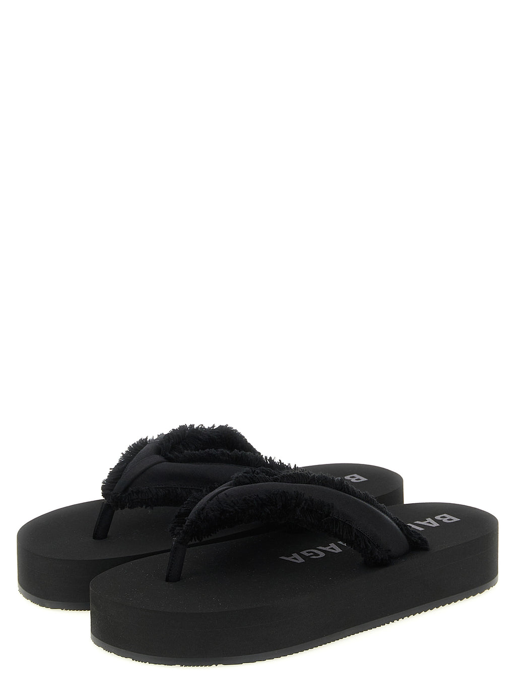 Sandales Balenciaga en viscose noire, avec design moderne et confortable, visibles sur cette image.